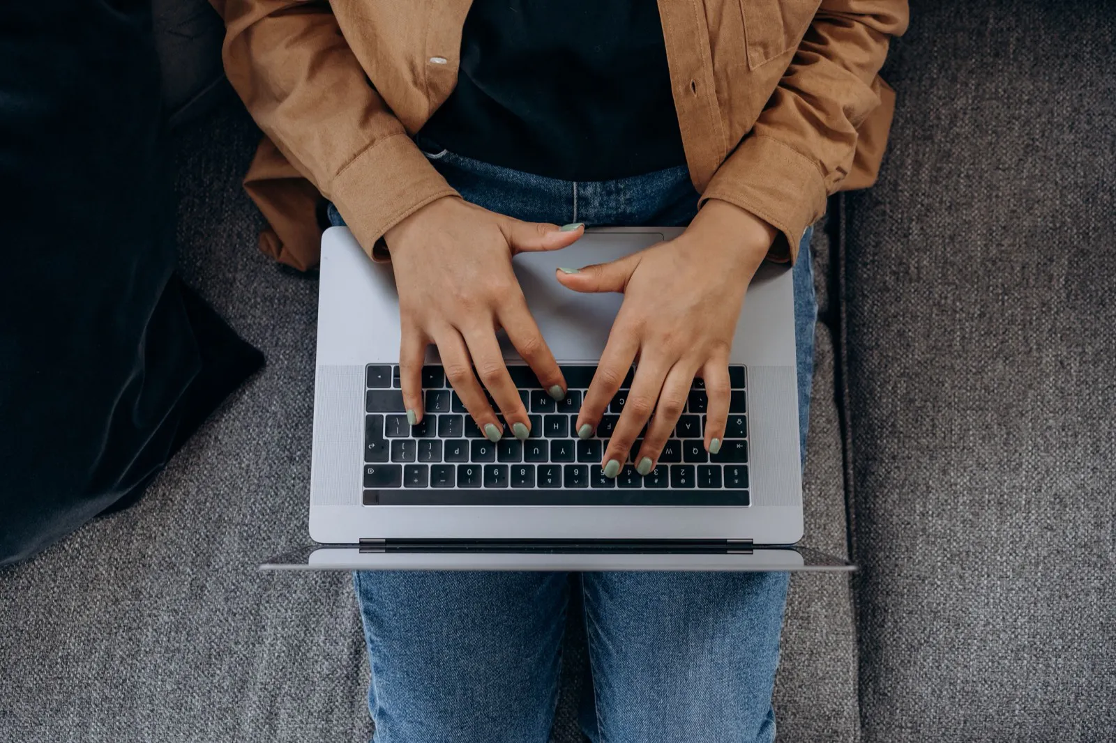 Working through a process on a laptop